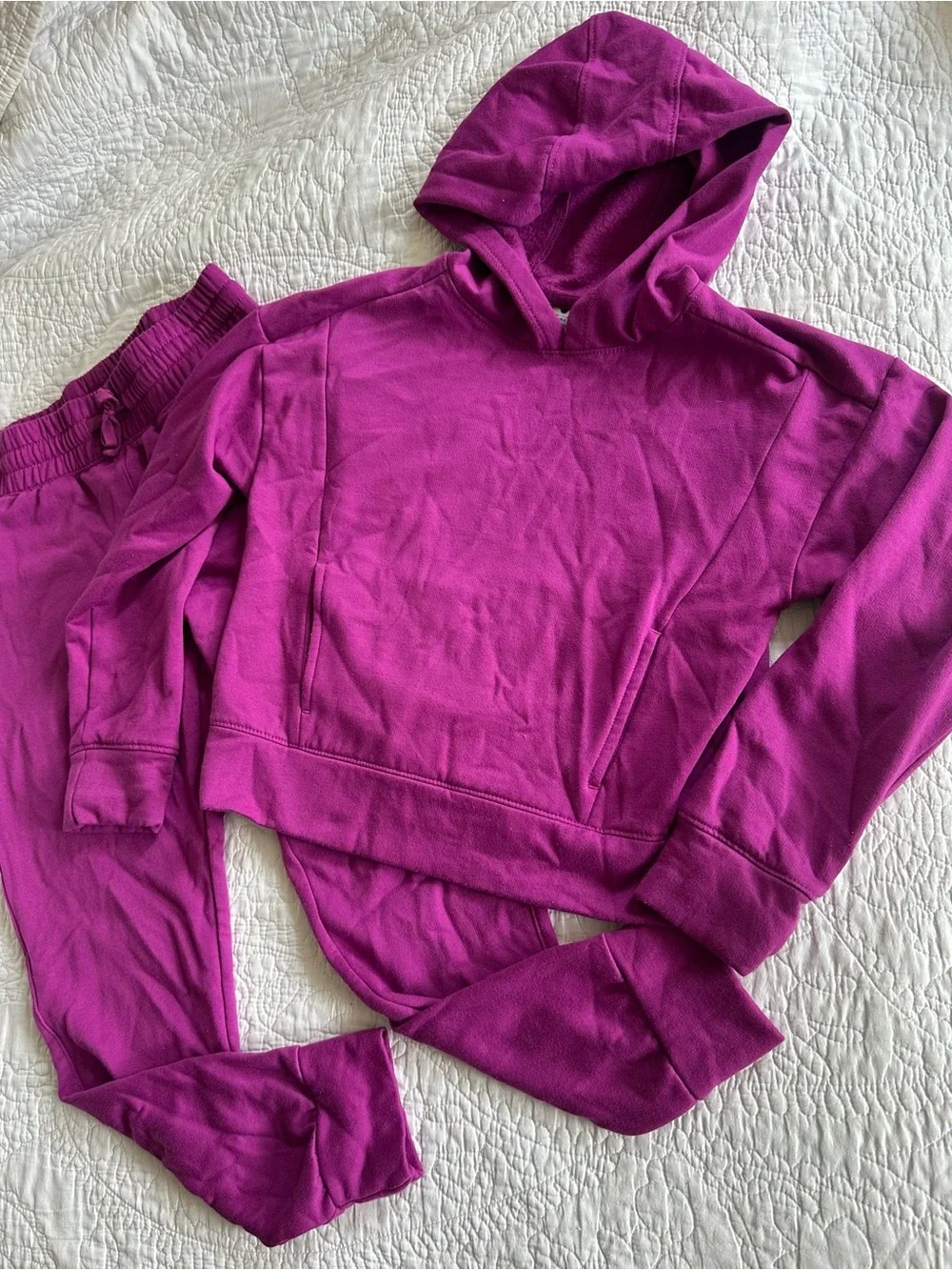 Yogalicious Fuchsia Hooded Sweatshirt & Jogger Set